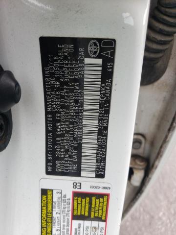 Photo 10 from auction – 2011 TOYOTA COROLLA BA with VIN 2T1BU4EEXBC610652