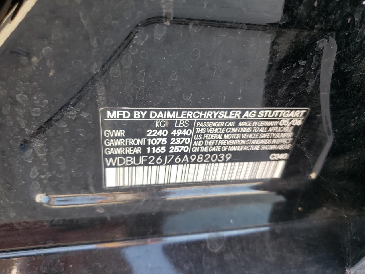 Photo 11 from auction – 2006 MERCEDES-BENZ E 320 CDI with VIN WDBUF26J76A982039