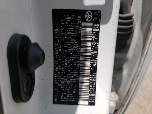 Photo 10 from auction – 2017 TOYOTA COROLLA L with VIN 5YFBURHE9HP640355