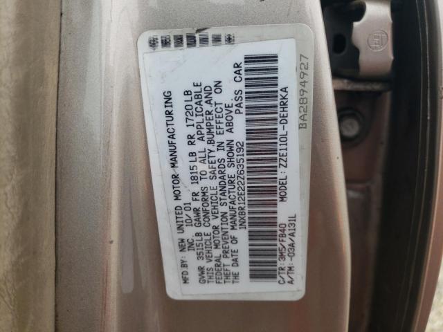 Photo 10 from auction – 2002 TOYOTA COROLLA CE with VIN 1NXBR12E22Z635192
