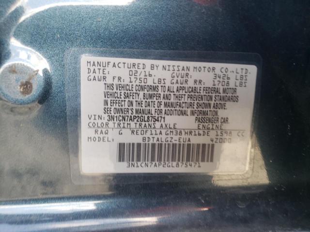 Photo 10 from auction – 2016 NISSAN VERSA S with VIN 3N1CN7AP2GL875471