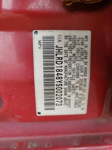 Photo 10 from auction – 2000 HONDA CR-V with VIN JHLRD1848YS002073