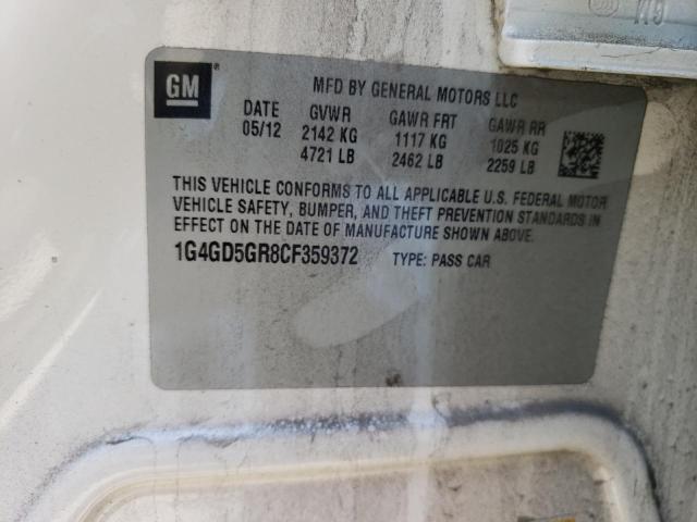 Photo 10 from auction – 2012 BUICK LACROSSE P with VIN 1G4GD5GR8CF359372