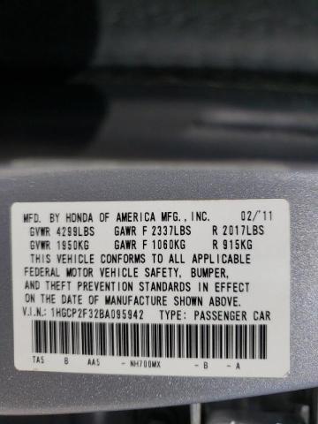 Photo 10 from auction – 2011 HONDA ACCORD LX with VIN 1HGCP2F32BA095942