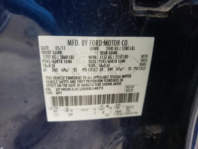 Photo 10 from auction – 2011 FORD EDGE SEL with VIN 2FMDK3JC2BBB34673
