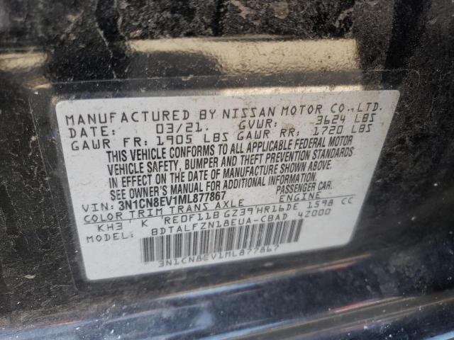 Photo 10 from auction – 2021 NISSAN VERSA SV with VIN 3N1CN8EV1ML877867