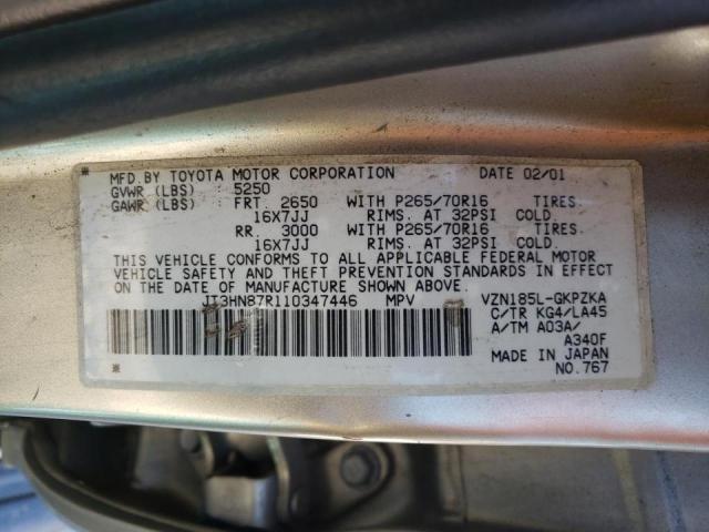 Photo 10 from auction – 2001 TOYOTA 4RUNNER LI with VIN JT3HN87R110347446