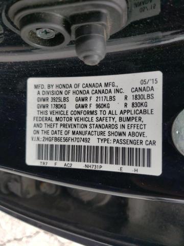 Photo 10 from auction – 2015 HONDA CIVIC SI with VIN 2HGFB6E56FH707492
