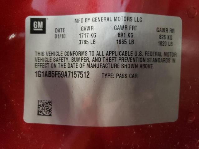 Photo 10 from auction – 2010 CHEVROLET COBALT LS with VIN 1G1AB5F59A7157512