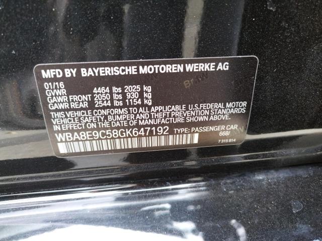 Photo 10 from auction – 2016 BMW 328 I SULE with VIN WBA8E9C58GK647192