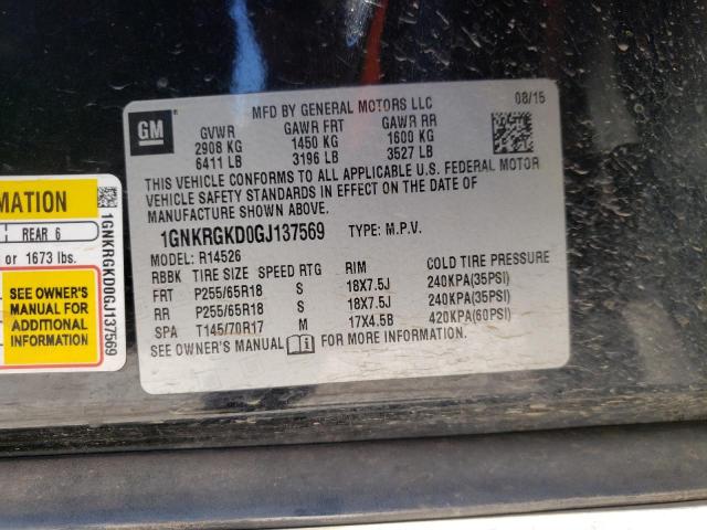 Photo 10 from auction – 2016 CHEVROLET TRAVERSE L with VIN 1GNKRGKD0GJ137569