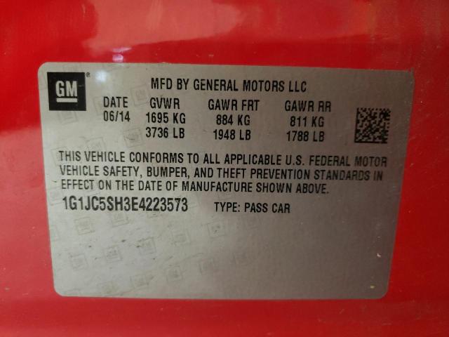 Photo 10 from auction – 2014 CHEVROLET SONIC LT with VIN 1G1JC5SH3E4223573