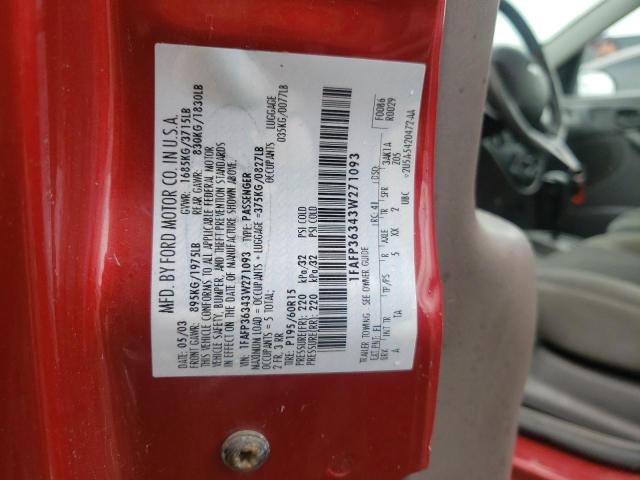 Photo 10 from auction – 2003 FORD FOCUS SE with VIN 1FAFP36343W271093