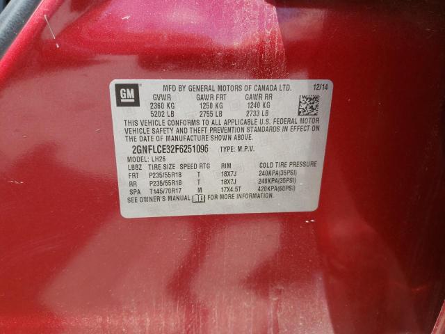 Photo 10 from auction – 2015 CHEVROLET EQUINOX LT with VIN 2GNFLCE32F6251096