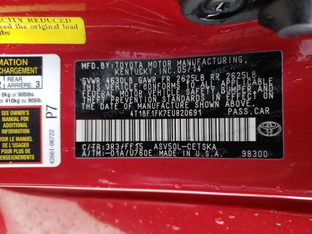 Photo 10 from auction – 2014 TOYOTA CAMRY L with VIN 4T1BF1FK7EU820691
