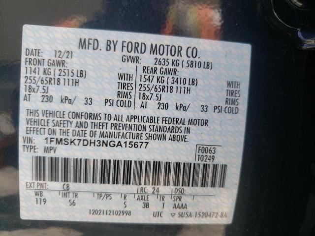 Фото 10 с аукциона – 2022 FORD EXPLORER X с VIN 1FMSK7DH3NGA15677