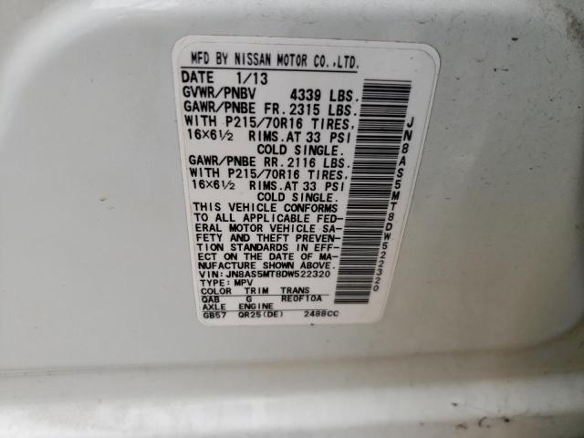 Photo 10 from auction – 2013 NISSAN ROGUE S with VIN JN8AS5MT8DW522320