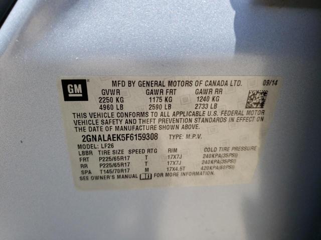 Photo 10 from auction – 2015 CHEVROLET EQUINOX LS with VIN 2GNALAEK5F6159308