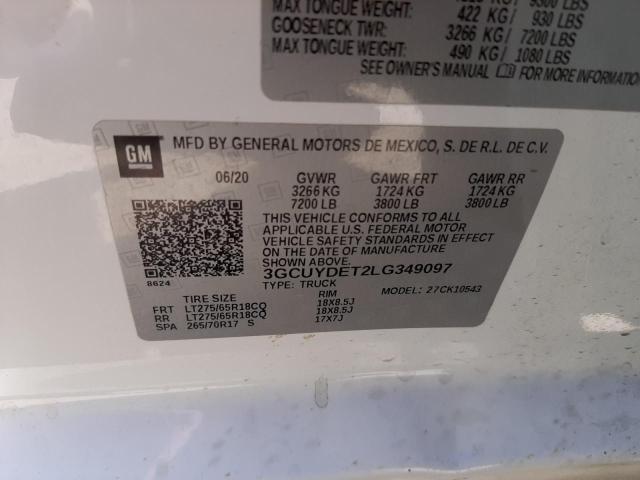 Photo 10 from auction – 2020 CHEVROLET SILVERADO with VIN 3GCUYDET2LG349097