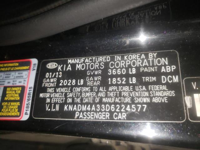 Photo 10 from auction – 2013 KIA RIO LX with VIN KNADM4A33D6224577