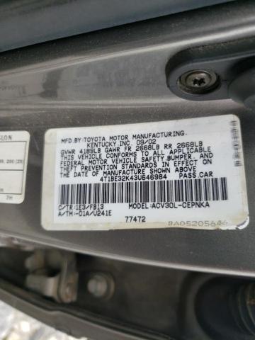 Photo 10 from auction – 2003 TOYOTA CAMRY LE with VIN 4T1BE32K43U646984