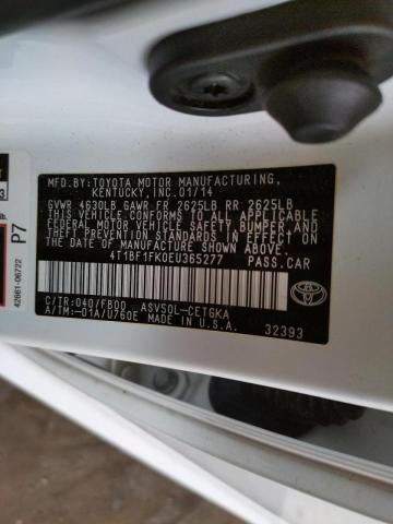 Photo 10 from auction – 2014 TOYOTA CAMRY L with VIN 4T1BF1FK0EU365277