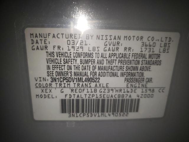 Photo 10 from auction – 2021 NISSAN KICKS SR with VIN 3N1CP5DV1ML490522