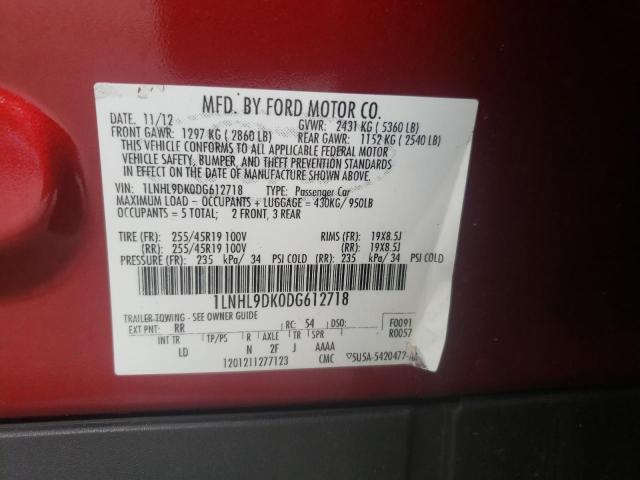 Photo 10 from auction – 2013 LINCOLN MKS with VIN 1LNHL9DK0DG612718