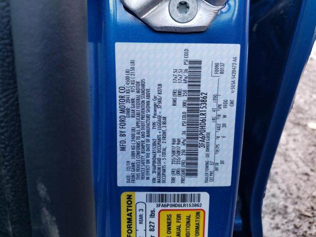 Photo 10 from auction – 2020 FORD FUSION SE with VIN 3FA6P0HD6LR153862