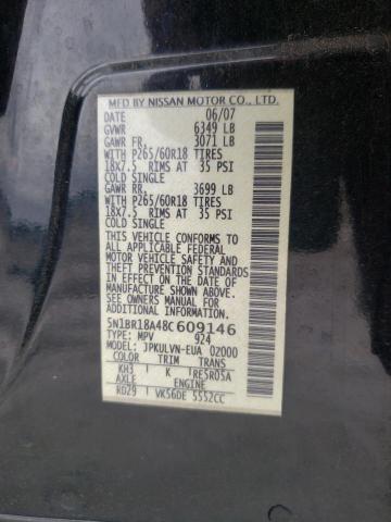 Photo 10 from auction – 2008 NISSAN PATHFINDER with VIN 5N1BR18A48C609146