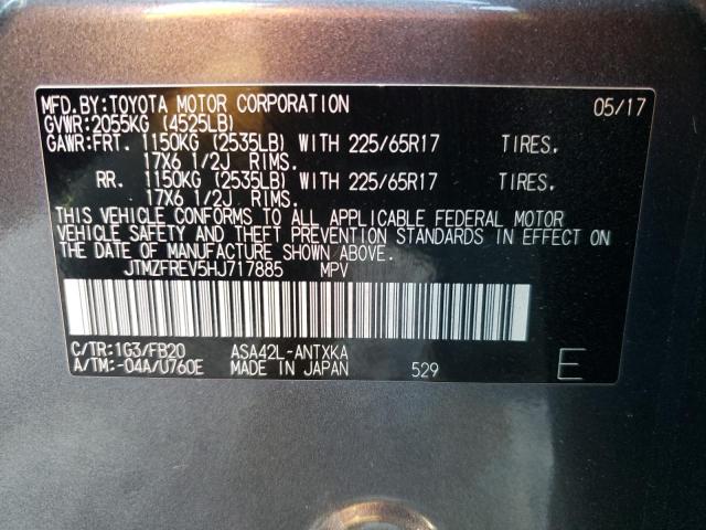 Photo 10 from auction – 2017 TOYOTA RAV4 LE with VIN JTMZFREV5HJ717885