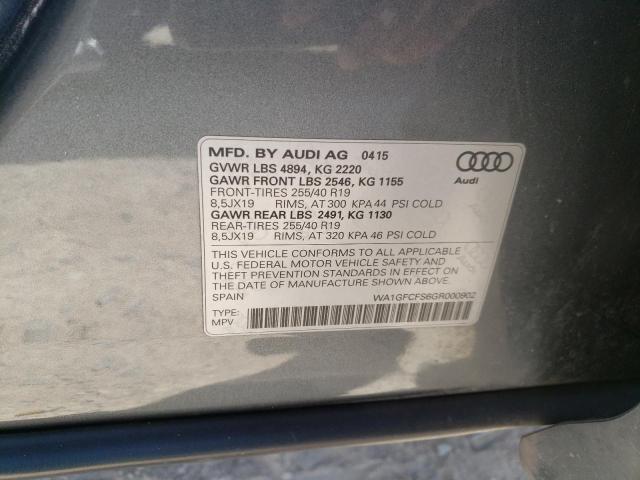Zdjęcie 10 z aukcji – 2016 AUDI Q3 PRESTIG z VIN WA1GFCFS6GR000902