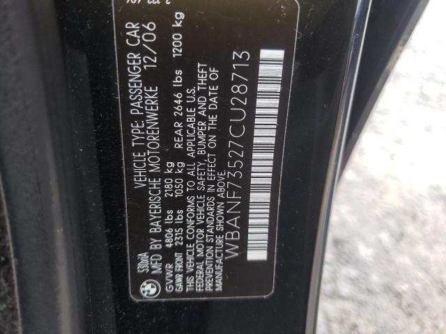 Photo 10 from auction – 2007 BMW 530 XI with VIN WBANF73527CU28713