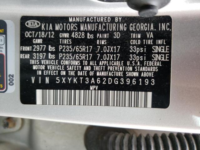Photo 10 from auction – 2013 KIA SORENTO LX with VIN 5XYKT3A62DG396193