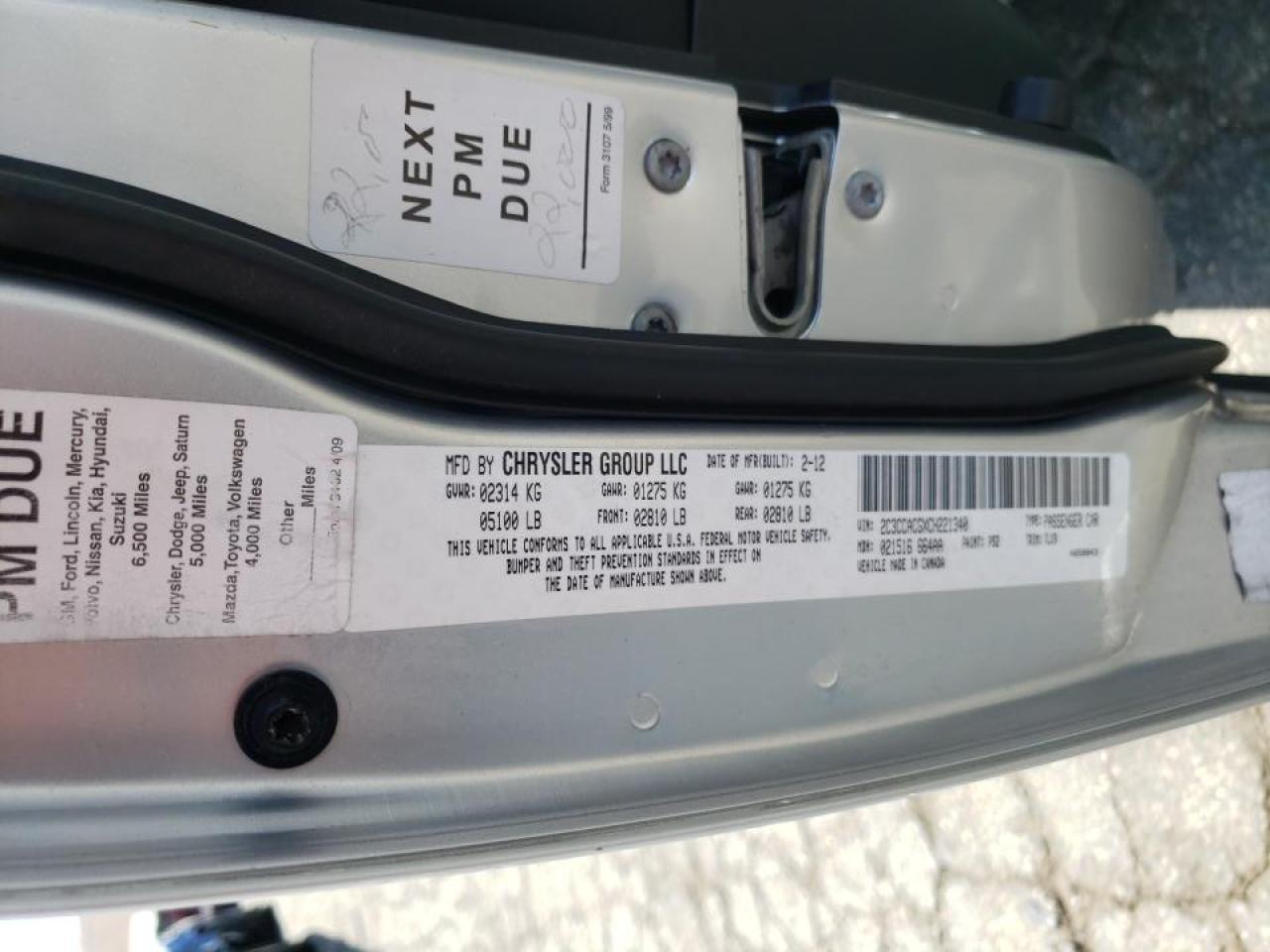 Photo 20 from auction – 2012 CHRYSLER 300 LIMITE with VIN 2C3CCACGXCH221340