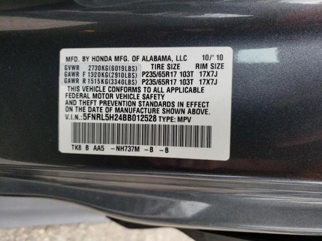 Photo 10 from auction – 2011 HONDA ODYSSEY LX with VIN 5FNRL5H24BB012528