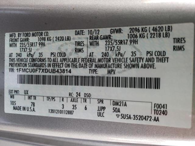 Photo 10 from auction – 2013 FORD ESCAPE S with VIN 1FMCU0F7XDUB43814