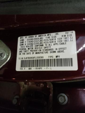 Photo 10 from auction – 2015 ACURA RDX TECHNO with VIN 5J8TB3H58FL006369