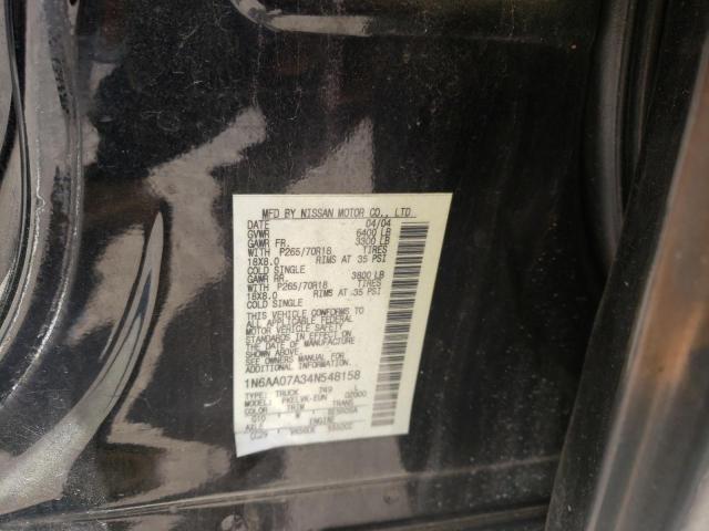 NISSAN TITAN XE 2004 with VIN 1N6AA07A34N548158 - Photo from auction