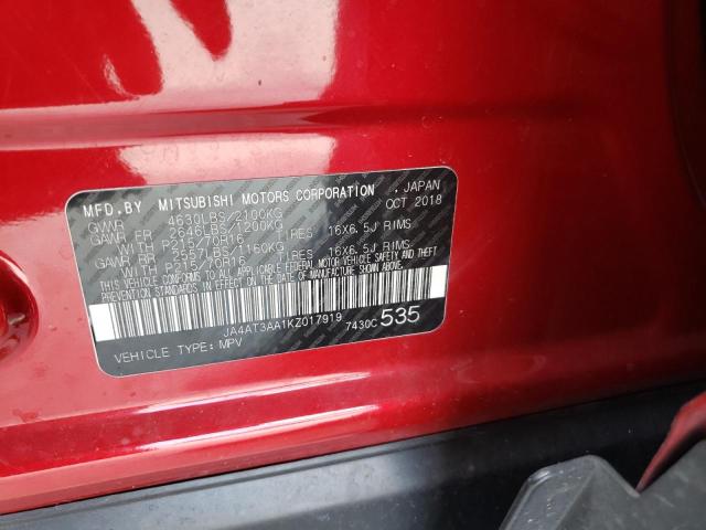 Photo 10 from auction – 2019 MITSUBISHI ECLIPSE CR with VIN JA4AT3AA1KZ017919