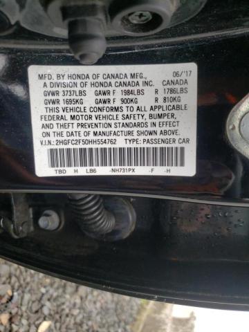 Photo 10 from auction – 2017 HONDA CIVIC LX with VIN 2HGFC2F50HH554762