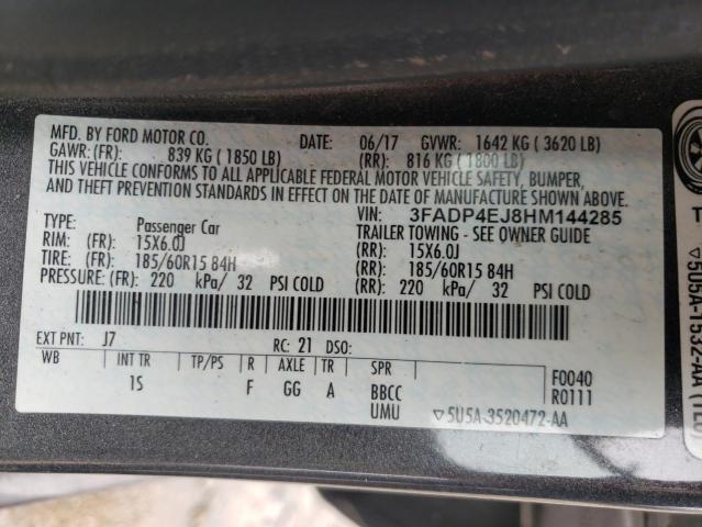 Photo 10 from auction – 2017 FORD FIESTA SE with VIN 3FADP4EJ8HM144285