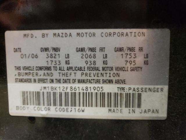 Photo 10 from auction – 2006 MAZDA 3 I with VIN JM1BK12F861481905