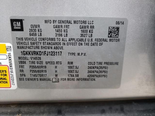 Photo 10 from auction – 2015 GMC ACADIA SLT with VIN 1GKKVRKD1FJ123117