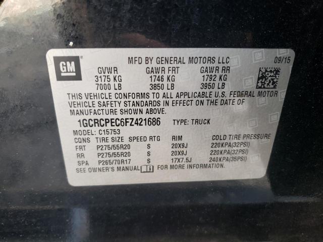 Photo 10 from auction – 2015 CHEVROLET SILVERADO with VIN 1GCRCPEC6FZ421686