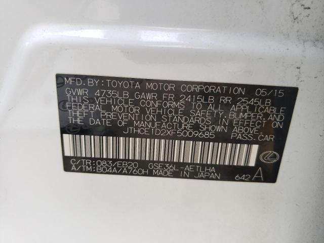 Photo 10 from auction – 2015 LEXUS IS 350 with VIN JTHCE1D2XF5009685