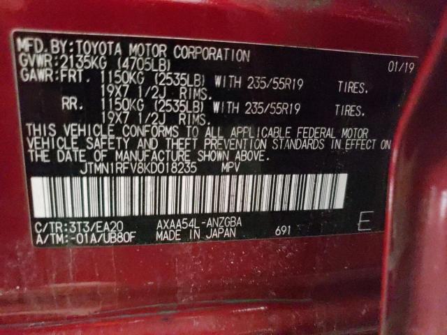 Photo 10 from auction – 2019 TOYOTA RAV4 LIMIT with VIN JTMN1RFV8KD018235