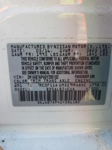 NISSAN SENTRA S 2016 with VIN 3N1AB7AP4GY286182 - Photo from auction