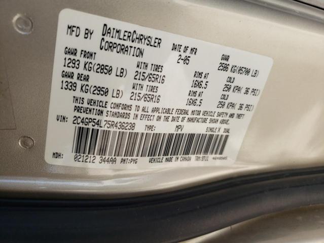 Photo 10 from auction – 2005 CHRYSLER TOWN & COU with VIN 2C4GP54L75R436238