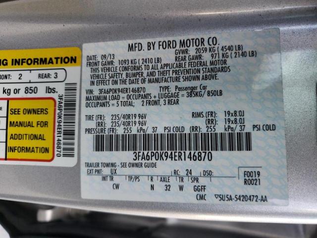 Photo 10 from auction – 2014 FORD FUSION TIT with VIN 3FA6P0K94ER146870